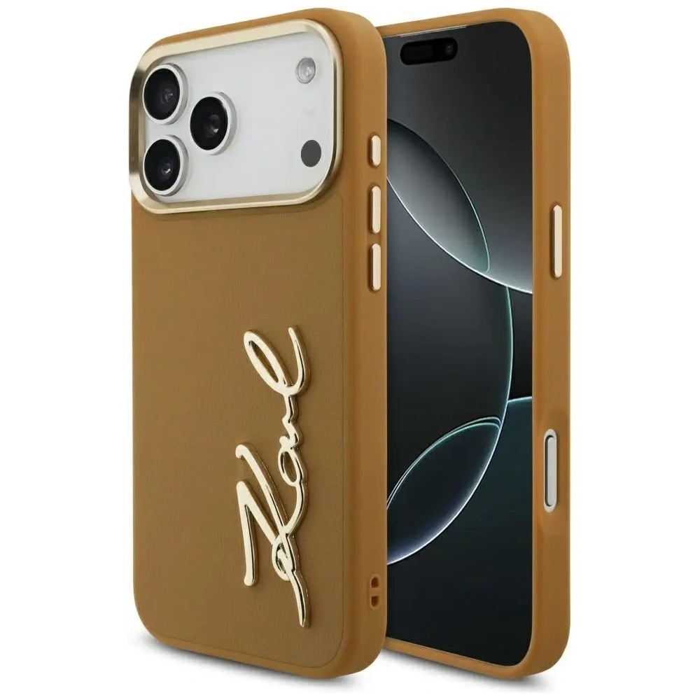 Etui Karl Lagerfeld Karl Script Logo do Apple iPhone 17 Pro Max brązowy