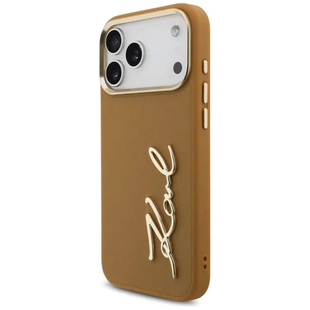 Etui Karl Lagerfeld Karl Script Logo do Apple iPhone 17 Pro Max brązowy