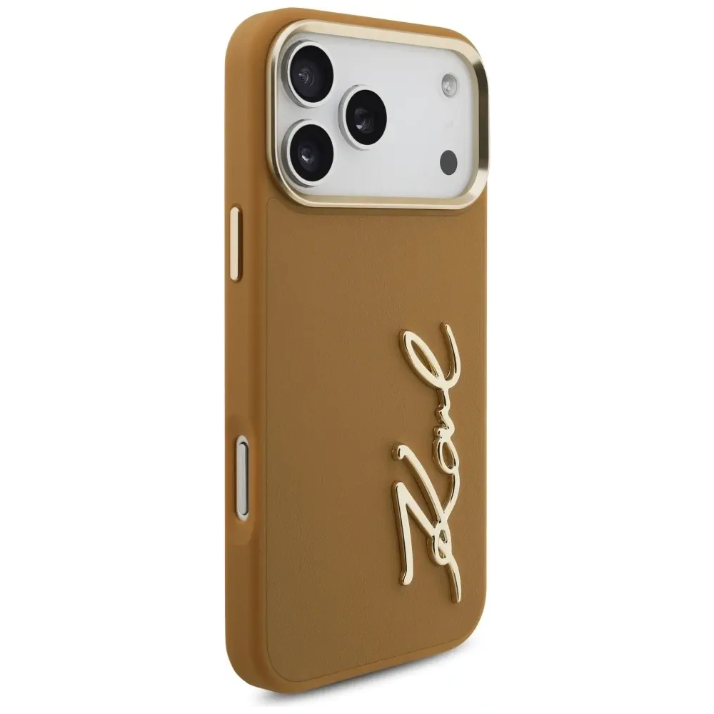Etui Karl Lagerfeld Karl Script Logo do Apple iPhone 17 Pro Max brązowy
