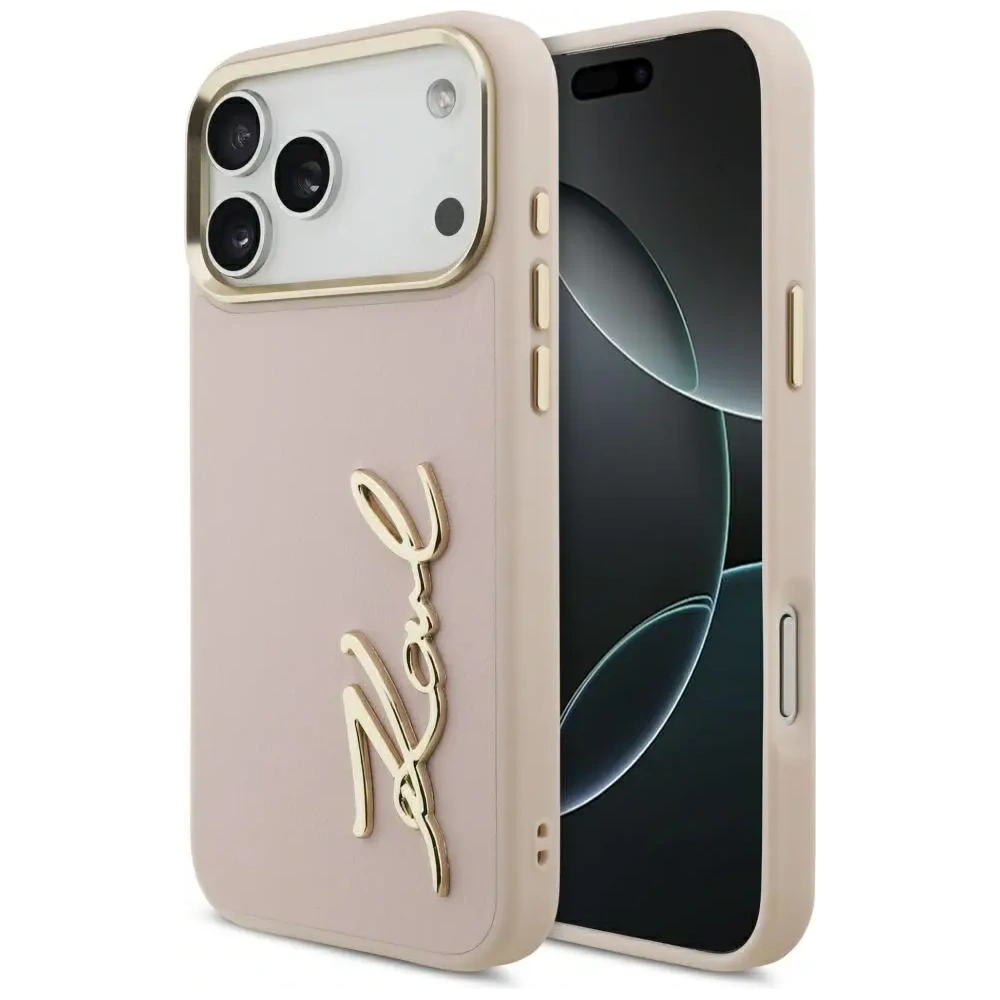 Etui Karl Lagerfeld Karl Script Logo do Apple iPhone 17 Pro Max różowy