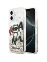 Etui Karl Lagerfeld Liquid Glitter Choupette Logo MagSafe do Apple iPhone 17 przezroczysty