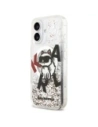 Etui Karl Lagerfeld Liquid Glitter Choupette Logo MagSafe do Apple iPhone 17 przezroczysty