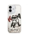 Etui Karl Lagerfeld Liquid Glitter Choupette Logo MagSafe do Apple iPhone 17 przezroczysty