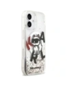 Etui Karl Lagerfeld Liquid Glitter Choupette Logo MagSafe do Apple iPhone 17 przezroczysty