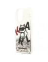 Etui Karl Lagerfeld Liquid Glitter Choupette Logo MagSafe do Apple iPhone 17 przezroczysty