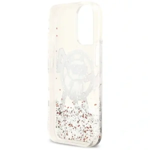 Etui Karl Lagerfeld Liquid Glitter Choupette Logo MagSafe do Apple iPhone 17 przezroczysty