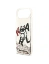 Etui Karl Lagerfeld Liquid Glitter Choupette Logo MagSafe do Apple iPhone Air przezroczysty