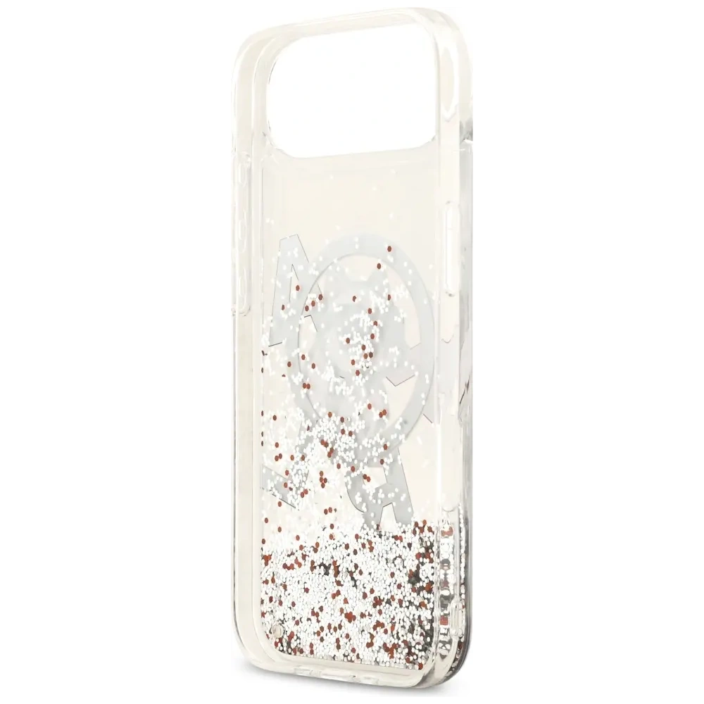 Etui Karl Lagerfeld Liquid Glitter Choupette Logo MagSafe do Apple iPhone Air przezroczysty