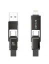 Kabel USB 4w1 Blitzwolf BW-HDC7 USB-A, USB-C / USB-C, Lightning 240W 1.2m (czarny)