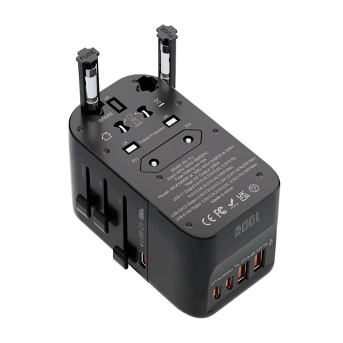 Adapter podróżny 5w1 Blitzwolf BW-TA2 2xUSB-A QC, 2xUSB-C PD, USB-C GaN 100W