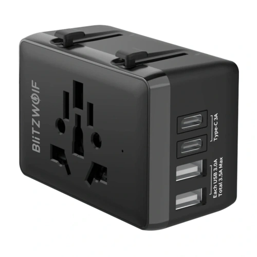 Adapter podróżny 4w1 Blitzwolf BW-TA1 2xUSB-A, USB-C, USB-C PD 20W