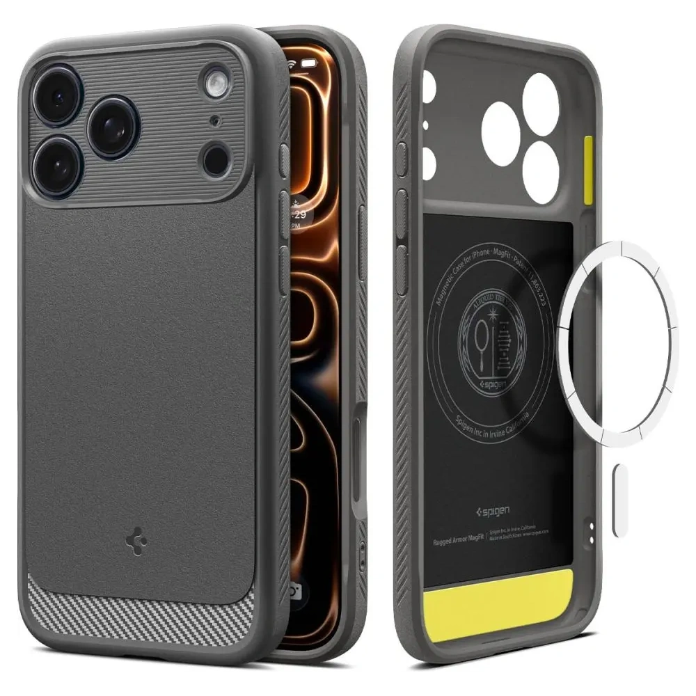 Etui Spigen Rugged Armor Mag MagSafe do Apple iPhone 17 Pro Grey
