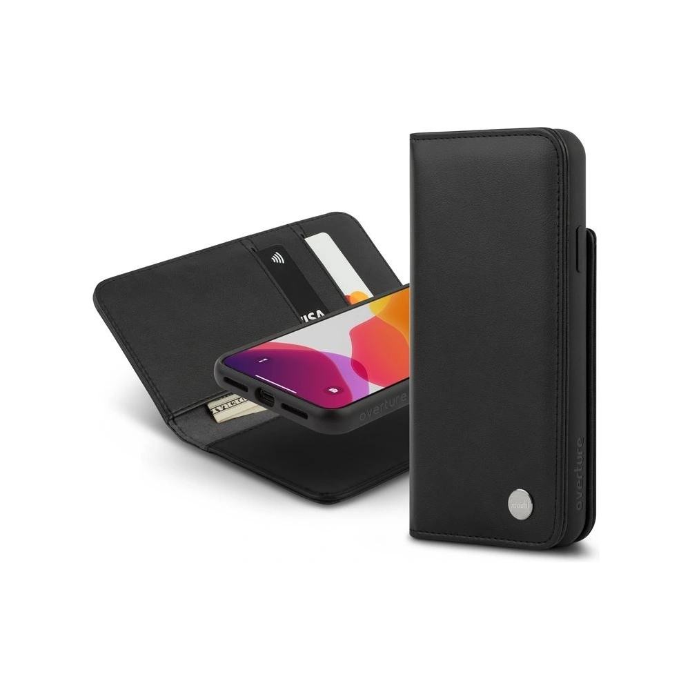 Hurtownia GSM - Etui Moshi Overture 2w1 Apple iPhone 11 Pro Max s kapsami na karty + stojánek (systém SnapTo) (Charcoal Black) - MOSH047BLK - {ean13} - Hurt