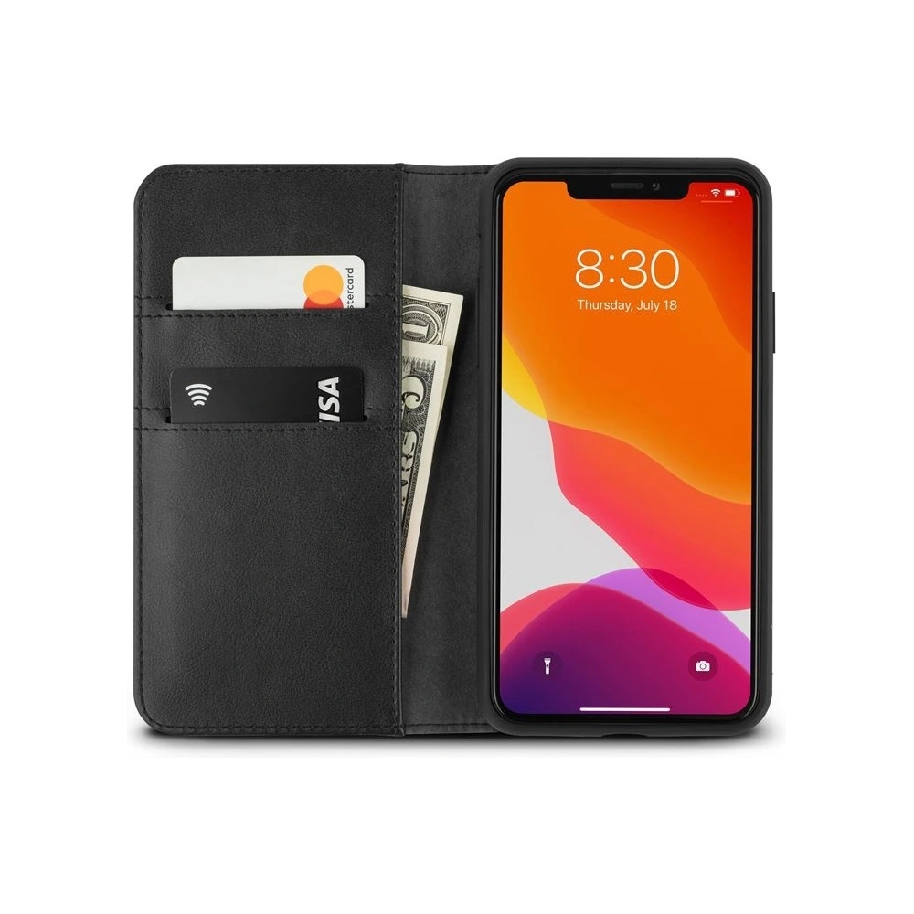 Hurtownia GSM - Etui Moshi Overture 2w1 Apple iPhone 11 Pro Max s kapsami na karty + stojánek (systém SnapTo) (Charcoal Black) - MOSH047BLK - {ean13} - Hurt