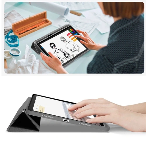 Etui Tech-Protect SmartCase Pen Canvas do Apple iPad 10.9" 2022 / 11" 2025  Charcoal Grey