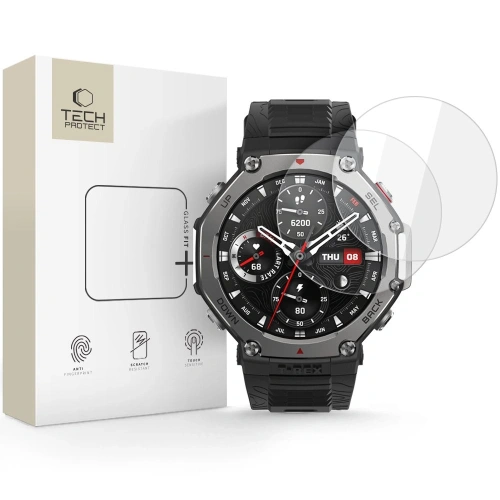 Szkło hartowane Tech-Protect Glass Fit+ do Amazfit T-rex 3 Pro 48mm Clear [2 PACK]