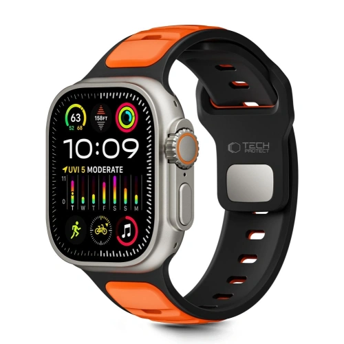 Pasek Tech-Protect IconBand Line do Apple Watch 8 / 9 / 10 / 11 / SE / Ultra 44/45/46/49mm Black/orange