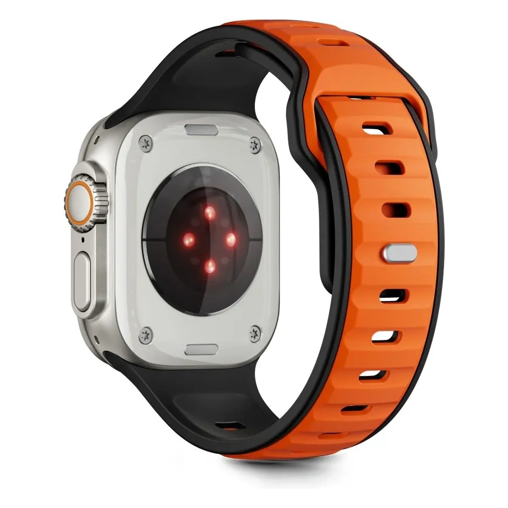 Pasek Tech-Protect IconBand Line do Apple Watch 8 / 9 / 10 / 11 / SE / Ultra 44/45/46/49mm Black/orange