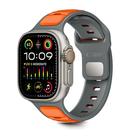 Pasek Tech-Protect IconBand Line do Apple Watch 8 / 9 / 10 / 11 / SE / Ultra 44/45/46/49mm Grey/orange