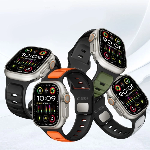 Pasek Tech-Protect IconBand Line do Apple Watch 8 / 9 / 10 / 11 / SE / Ultra 44/45/46/49mm Grey/orange