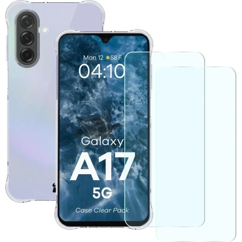 Elastyczne etui + 2x szkło hartowane Bizon Case Clear Pack do Samsung Galaxy A17 5G