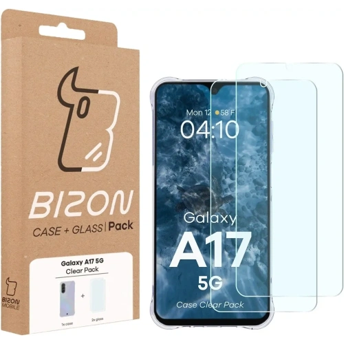 Elastyczne etui + 2x szkło hartowane Bizon Case Clear Pack do Samsung Galaxy A17 5G