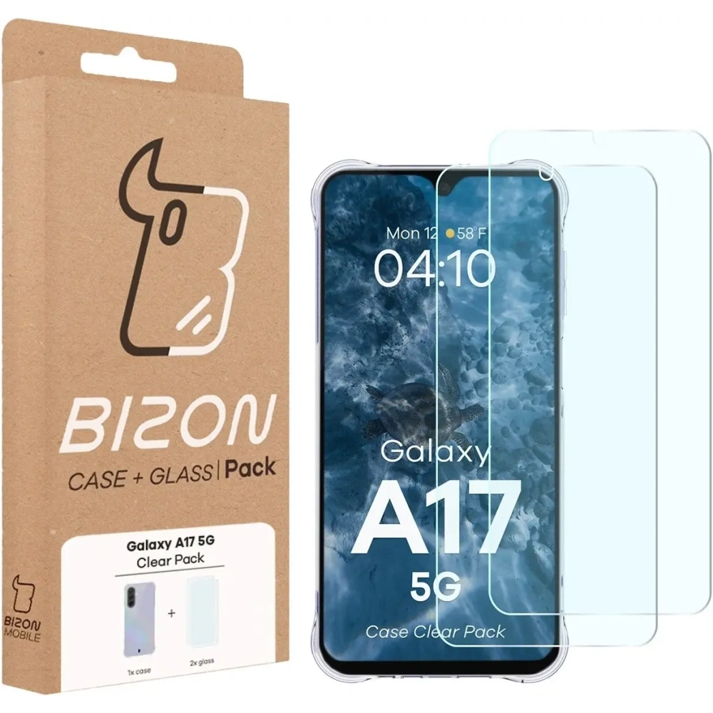 Elastyczne etui + 2x szkło hartowane Bizon Case Clear Pack do Samsung Galaxy A17 5G