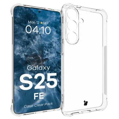 Elastyczne etui + 2x szkło hartowane Bizon Case Clear Pack do Samsung Galaxy S25 FE