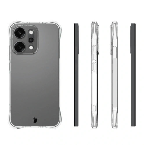 Elastyczne etui + 2x folia na ekran Bizon Case Clear Pack do Oppo Reno 14