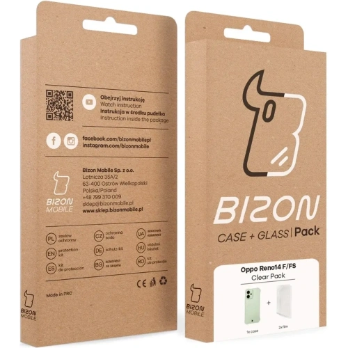 Elastyczne etui + 2x folia na ekran Bizon Case Clear Pack do Oppo Reno 14 F / FS