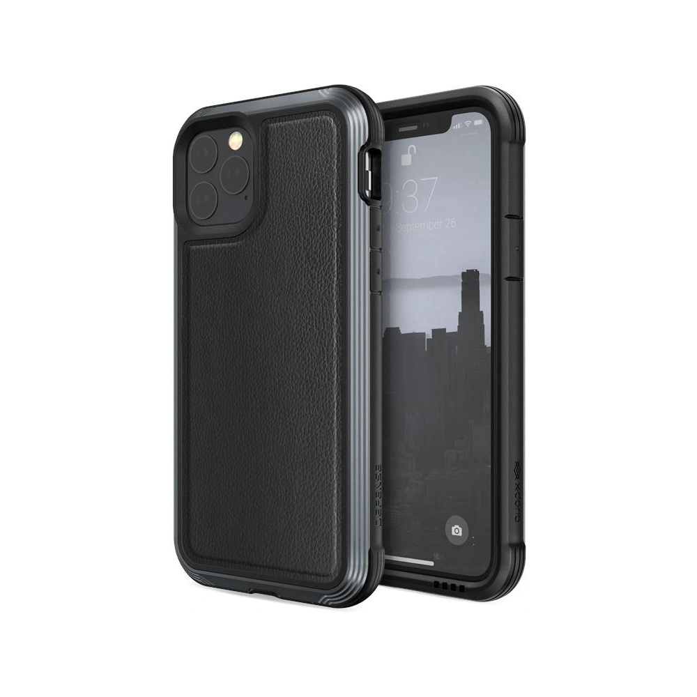 Hurtownia GSM - Etui hliníkové X-Doria Defense Lux Apple iPhone 11 Pro (Test pádu 3m) (Černá kůže) - XDR011BLK - {ean13} - Hurt