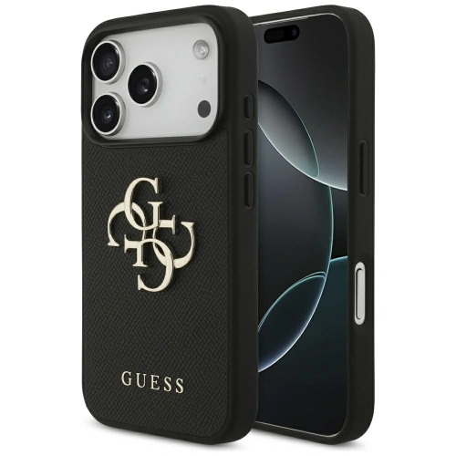 Etui Guess Grained Big 4G & Classic Logo do Apple iPhone 17 Pro czarny