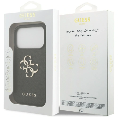 Etui Guess Grained Big 4G & Classic Logo do Apple iPhone 17 Pro czarny