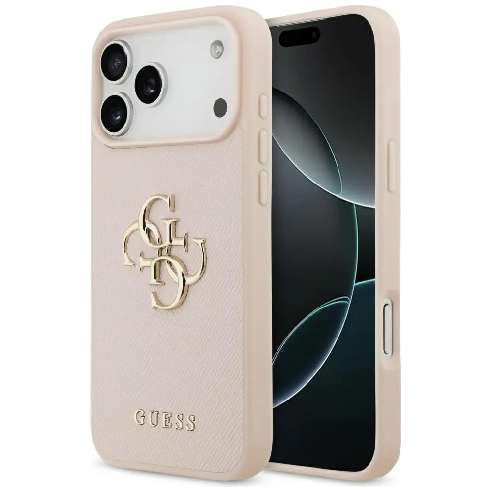 Etui Guess Grained Big 4G & Classic Logo do Apple iPhone 17 Pro Max różowy
