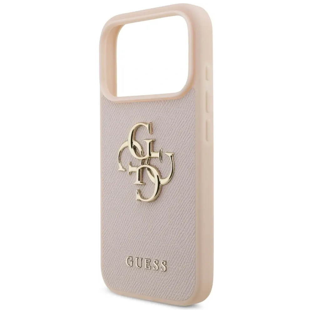 Etui Guess Grained Big 4G & Classic Logo do Apple iPhone 17 Pro różowy