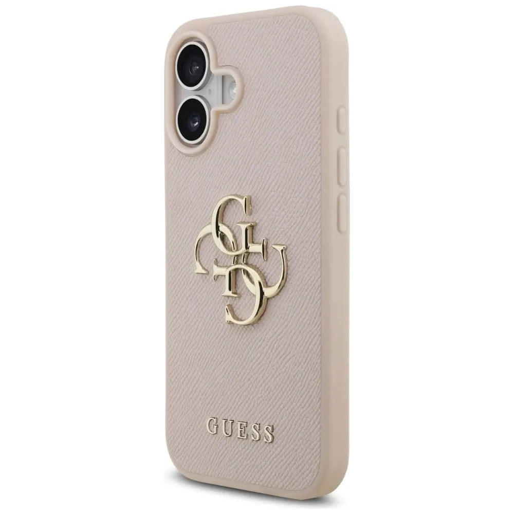 Etui Guess Grained Big 4G & Classic Logo do Apple iPhone 17 różowy