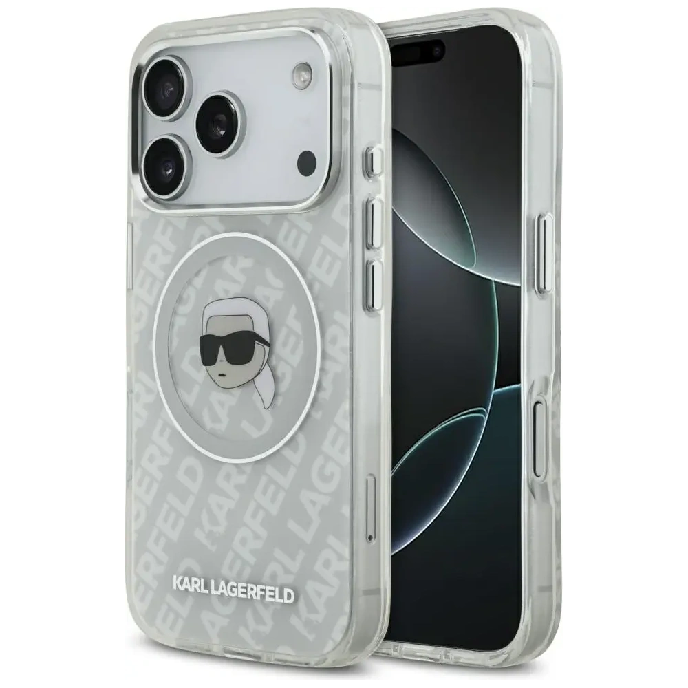 Etui Karl Lagerfeld IML Karl Head Logo MagSafe do Apple iPhone 17 Pro Max szary
