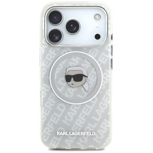 Etui Karl Lagerfeld IML Karl Head Logo MagSafe do Apple iPhone 17 Pro Max szary