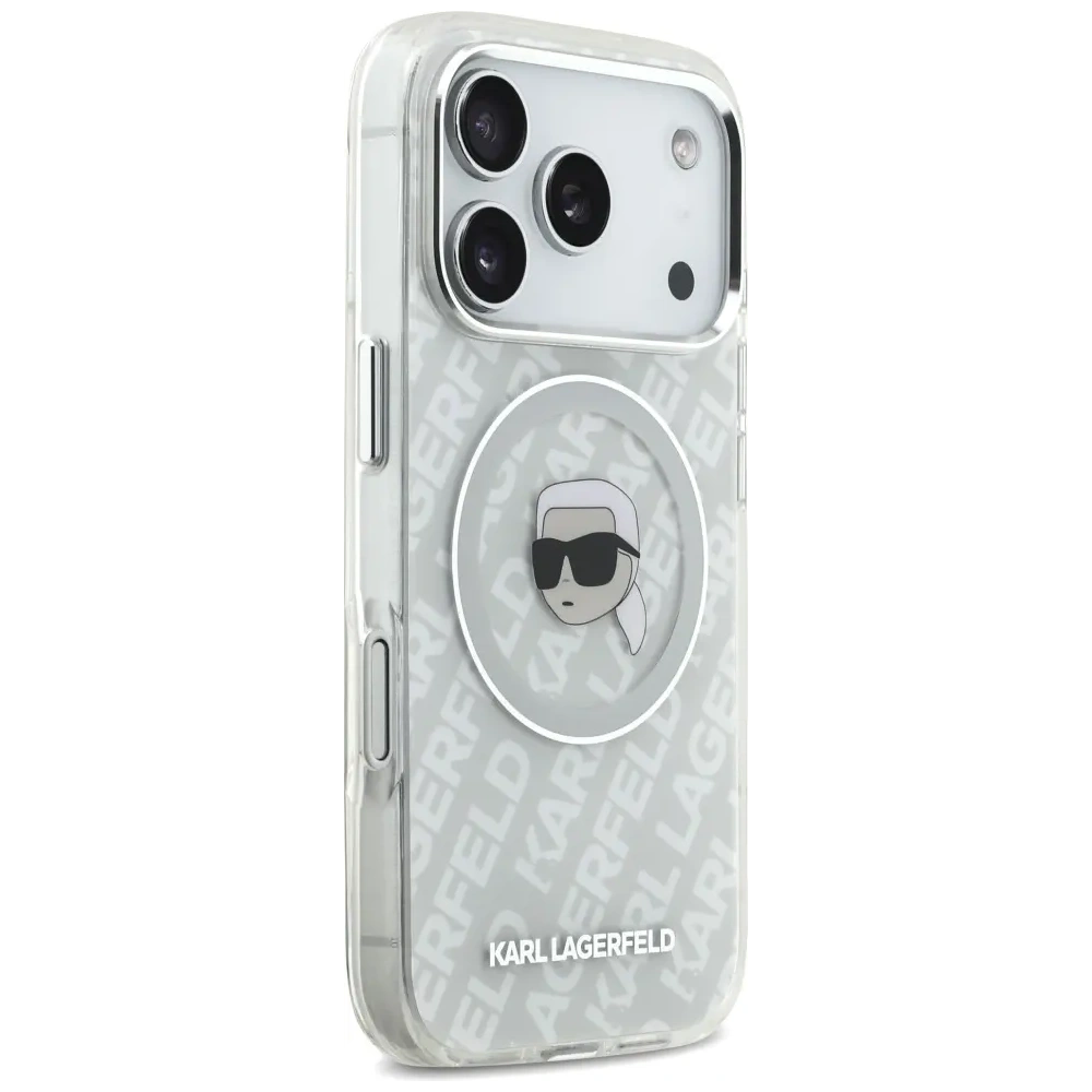 Etui Karl Lagerfeld IML Karl Head Logo MagSafe do Apple iPhone 17 Pro Max szary