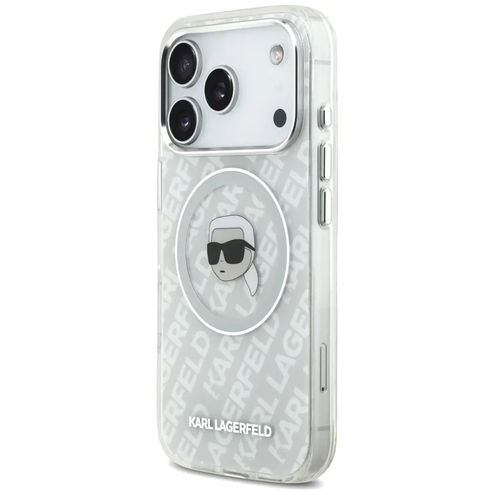 Etui Karl Lagerfeld IML Karl Head Logo MagSafe do Apple iPhone 17 Pro szary