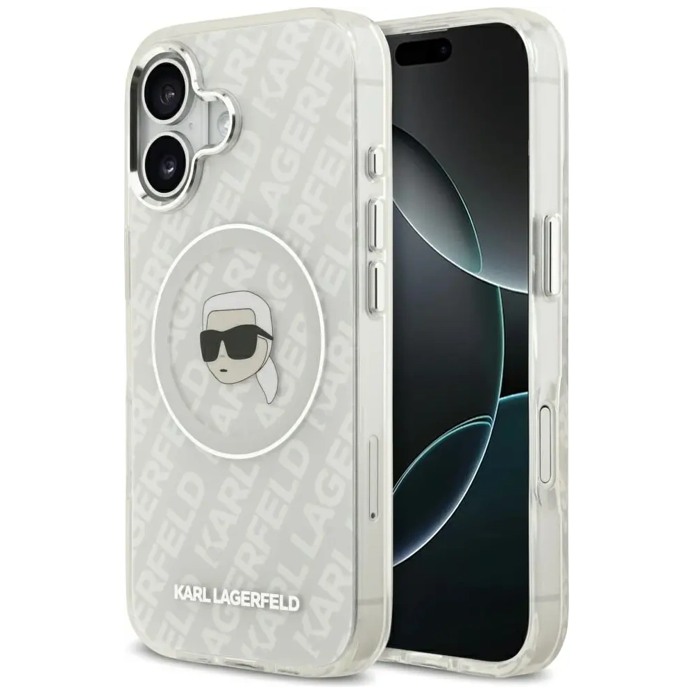 Etui Karl Lagerfeld IML Karl Head Logo MagSafe do Apple iPhone 17 szary
