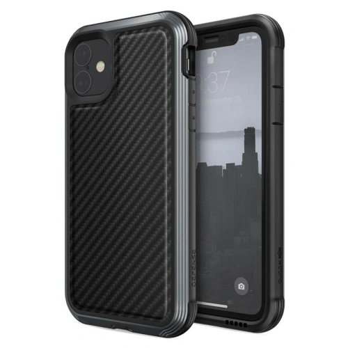 Etui aluminiowe X-Doria Defense Lux Apple iPhone 11 (Drop test 3m) (Black Carbon Fiber)