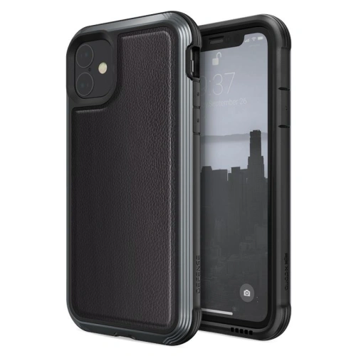 Etui aluminiowe X-Doria Defense Lux Apple iPhone 11 (Drop test 3m) (Black Leather)