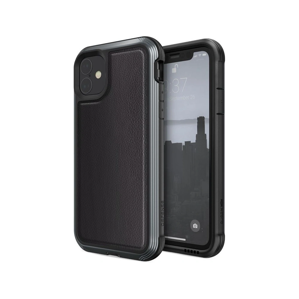 Hurtownia GSM - Hliníkový obal X-Doria Defense Lux Apple iPhone 11 (test pádu 3m) (černá kůže) - XDR021BLK - {ean13} - Hurt