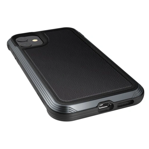 Etui aluminiowe X-Doria Defense Lux Apple iPhone 11 (Drop test 3m) (Black Leather)