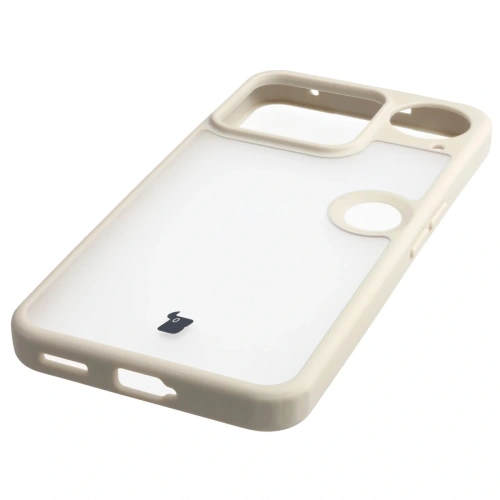 Etui Bizon Case Angelo do Nothing Phone (3) półprzezroczyste z beżową ramką