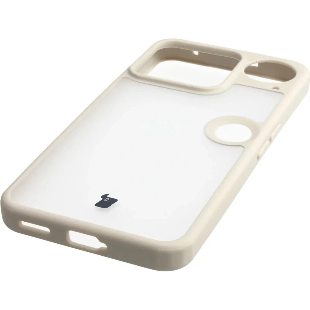 Etui Bizon Case Angelo do Nothing Phone (3) półprzezroczyste z beżową ramką