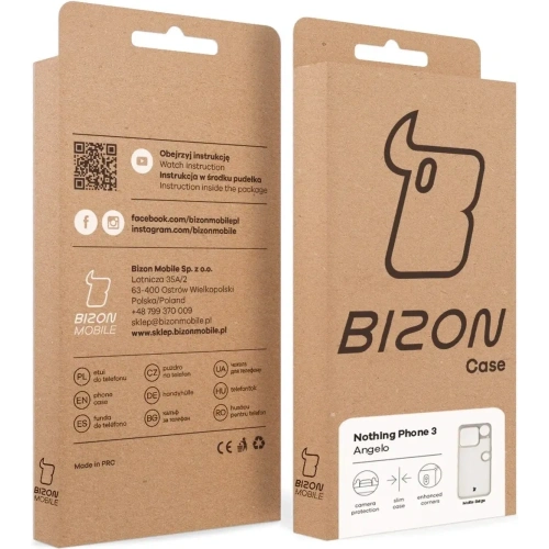 Etui Bizon Case Angelo do Nothing Phone (3) półprzezroczyste z beżową ramką