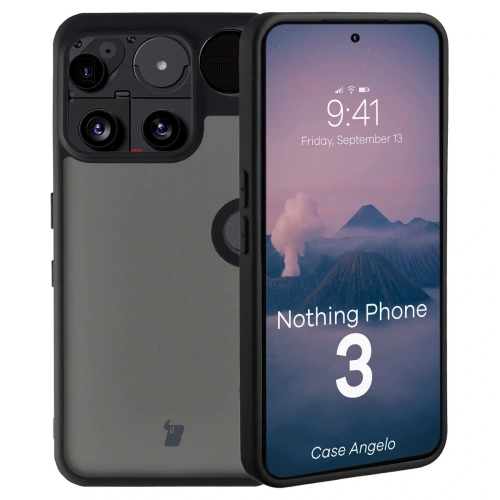 Etui Bizon Case Angelo do Nothing Phone (3) przydymione z czarną ramką