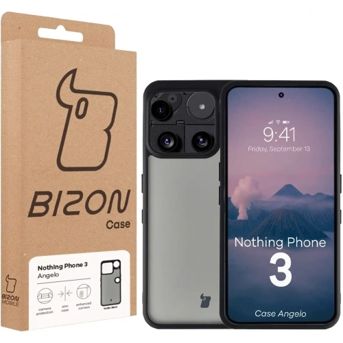 Etui Bizon Case Angelo do Nothing Phone (3) przydymione z czarną ramką